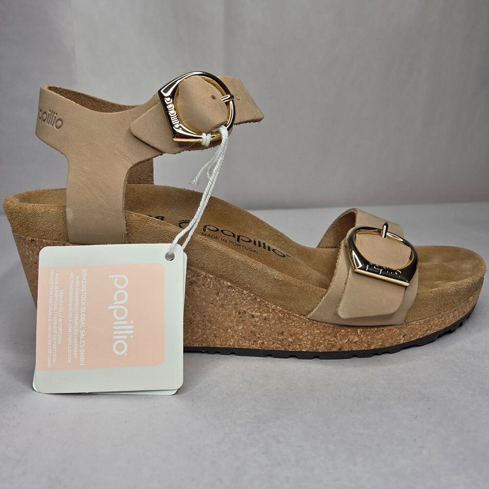 NWT Birkenstock Women's Papillio Soley Sandcastle Wedge Sandals - Picture 4 of 8